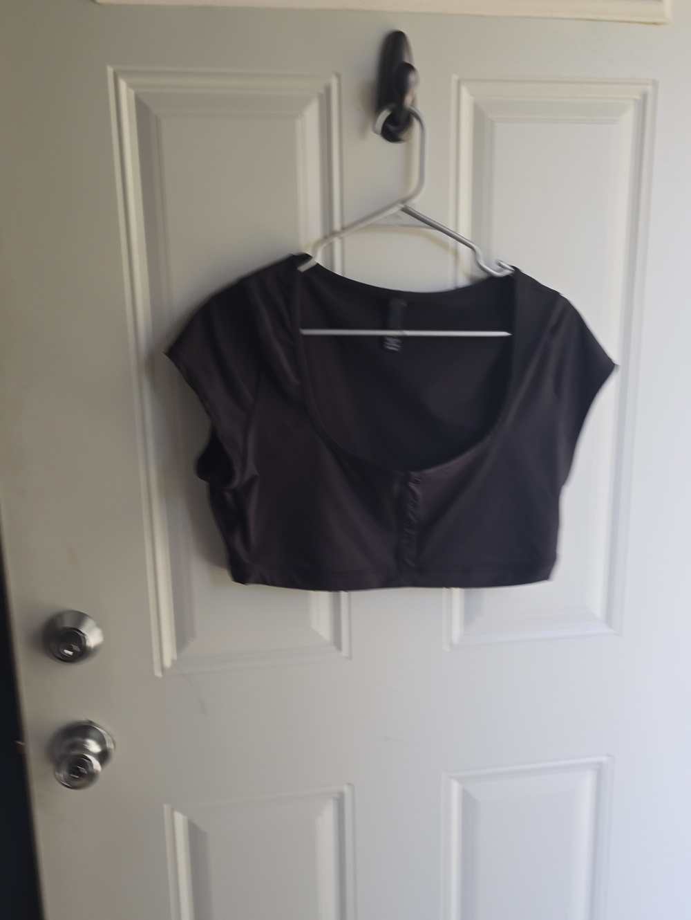 SKIMS Black Scoop Swim Coverup Crop Top